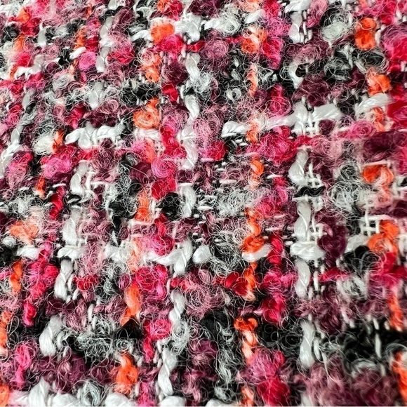 TALBOTS Rose Pink Boucle Tweed Fringe Wool Blend Skirt Women's Size 10P - Picture 8 of 11